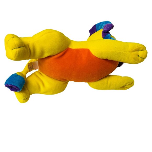 I Rattle Yellow Lion Plush Blue Purple Mane Rattle Lion Stuffed Toy - Picture 6 of 10